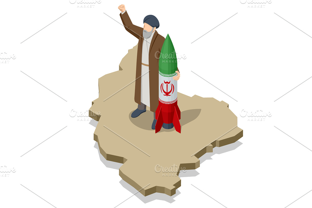 Isometric Iranian religious leader, an Illustration by Golden Sikorka