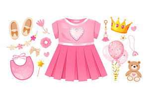 Baby Girl Vector Elements