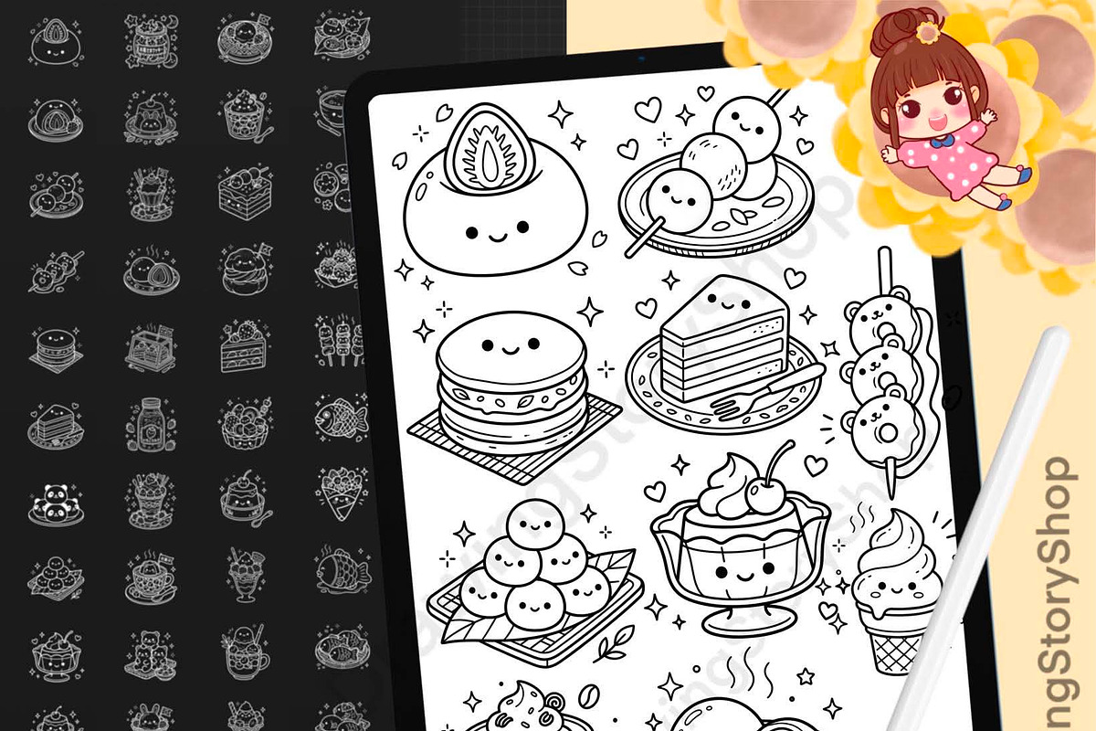 140 Sweets & Food Procreate Stamps, a Brush Add-On by DrawingStoryShop (Photo 1 of 6)