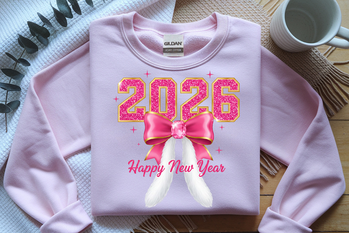 Pink Bow New Year Sublimination, an Illustration by SinaCreation (Photo 8 of 11)