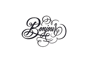 Bonjour - Vector calligraphy