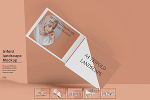 trifold landscape mockup, a Brochure Template by safrizalstudio