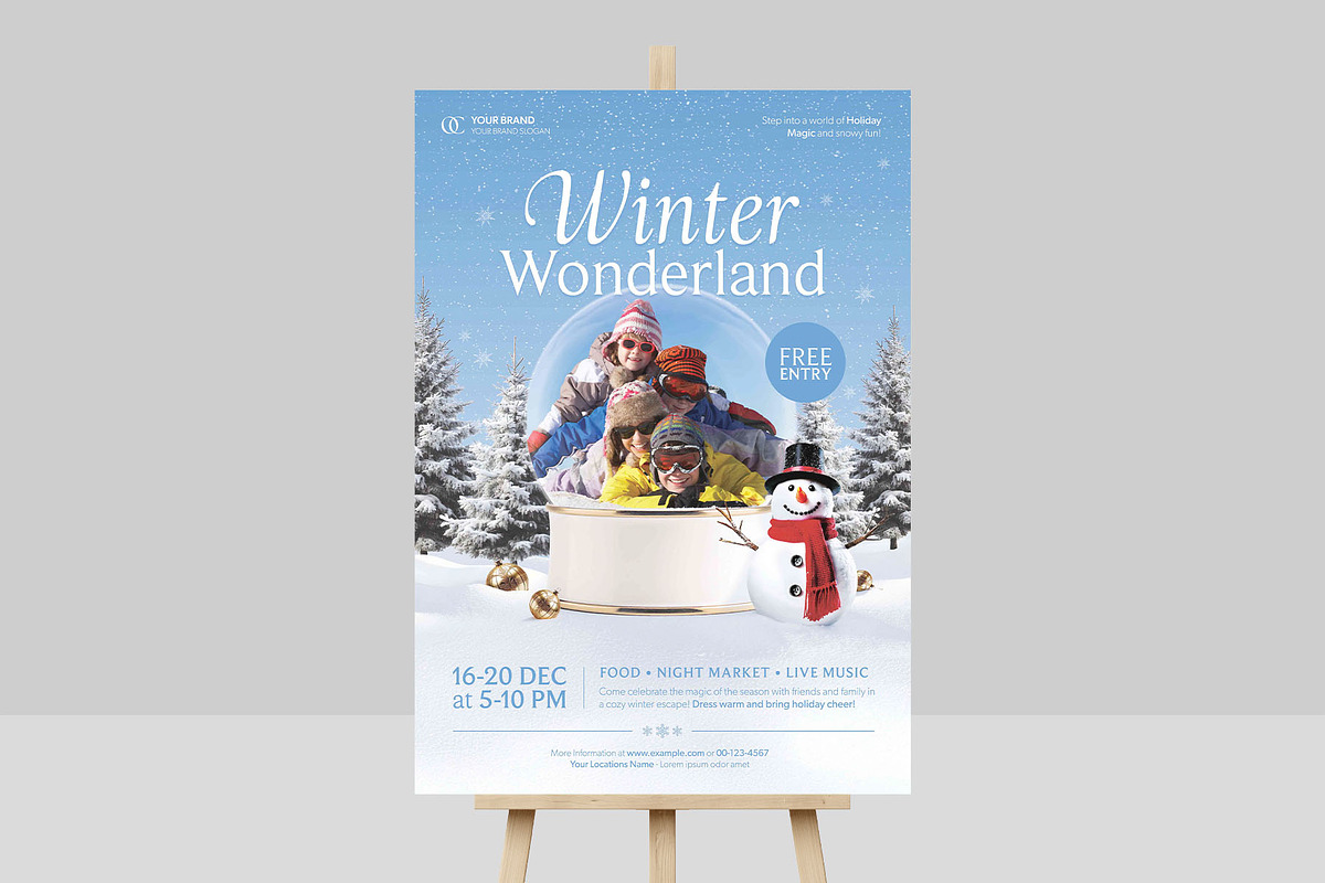 Winter Wonderland Poster Template, a Poster Template by BrandPacks (Photo 2 of 5)
