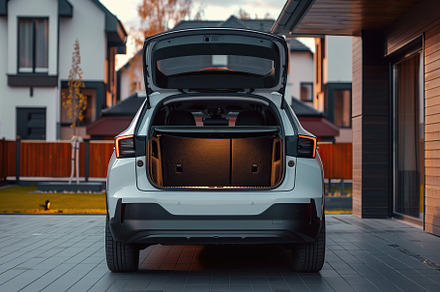 Modern car with open empty trunk, a Transportation Photo by AlyaAnd