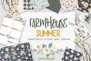 Farmhouse Summer bundle, a Texture Illustration by Cozy pattern shop (Thumbnail 2 of 9)