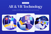 AR and VR Technology Art Set, a Technology Illustration by Brickclay (Thumbnail 1 of 9)