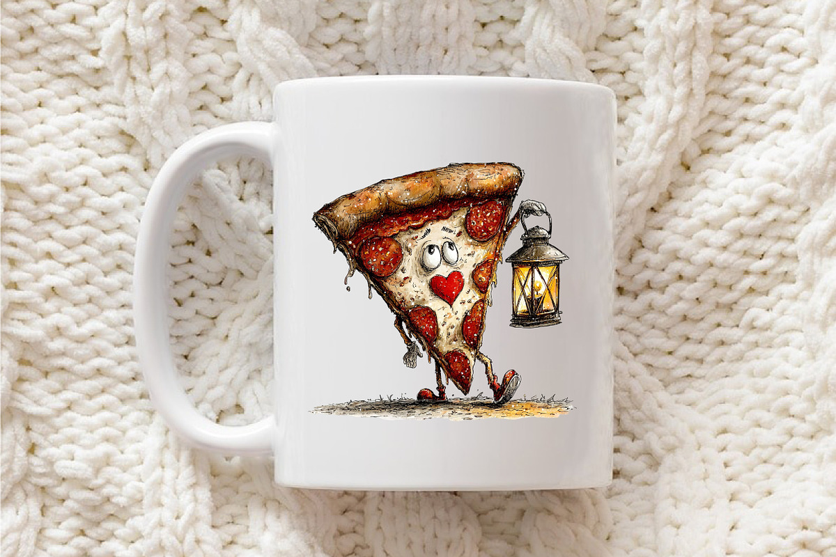 Quirky Valentine's Pizza Clipart, an Illustration by OK Design (Photo 5 of 6)