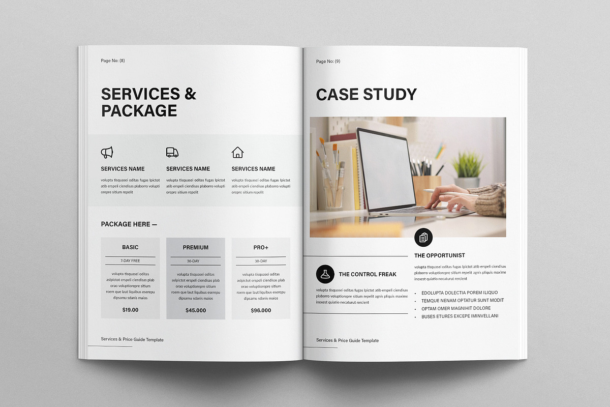 Service & Pricing Guide Template, a Brochure Template by E-Type