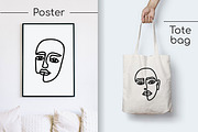 One line art woman face SVG, an Illustration by Anntre (Thumbnail 3 of 5)