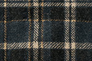 Seamless pattern blue wool plaid fabric creating a warm textured