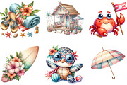 Summer Beach Sublimation Clipart, a Seasonal Illustration by DreamArtGraphic (Thumbnail 2 of 4)