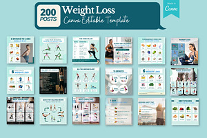 Health & Fitness Bundle -Canva Posts