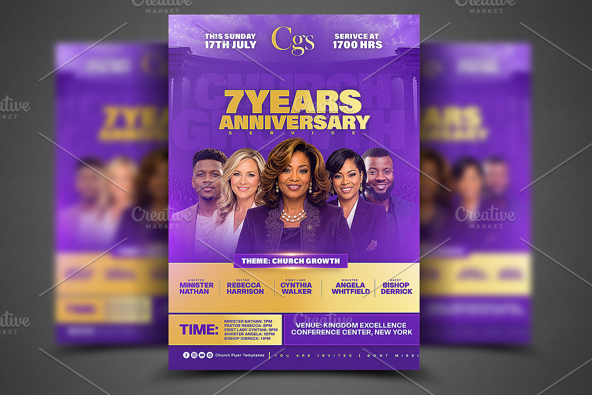 Church Anniversary Poster Template, a Social Media Template by church flyer templates (Photo 1 of 8)