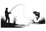 Fishing Silhouette Vector Bundle, an Illustration by hafijul (Thumbnail 24 of 51)