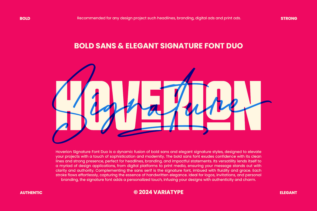 Hoverion - Sans & Signature Font Duo, a Sans Serif Font by Variatype (Photo 1 of 12)
