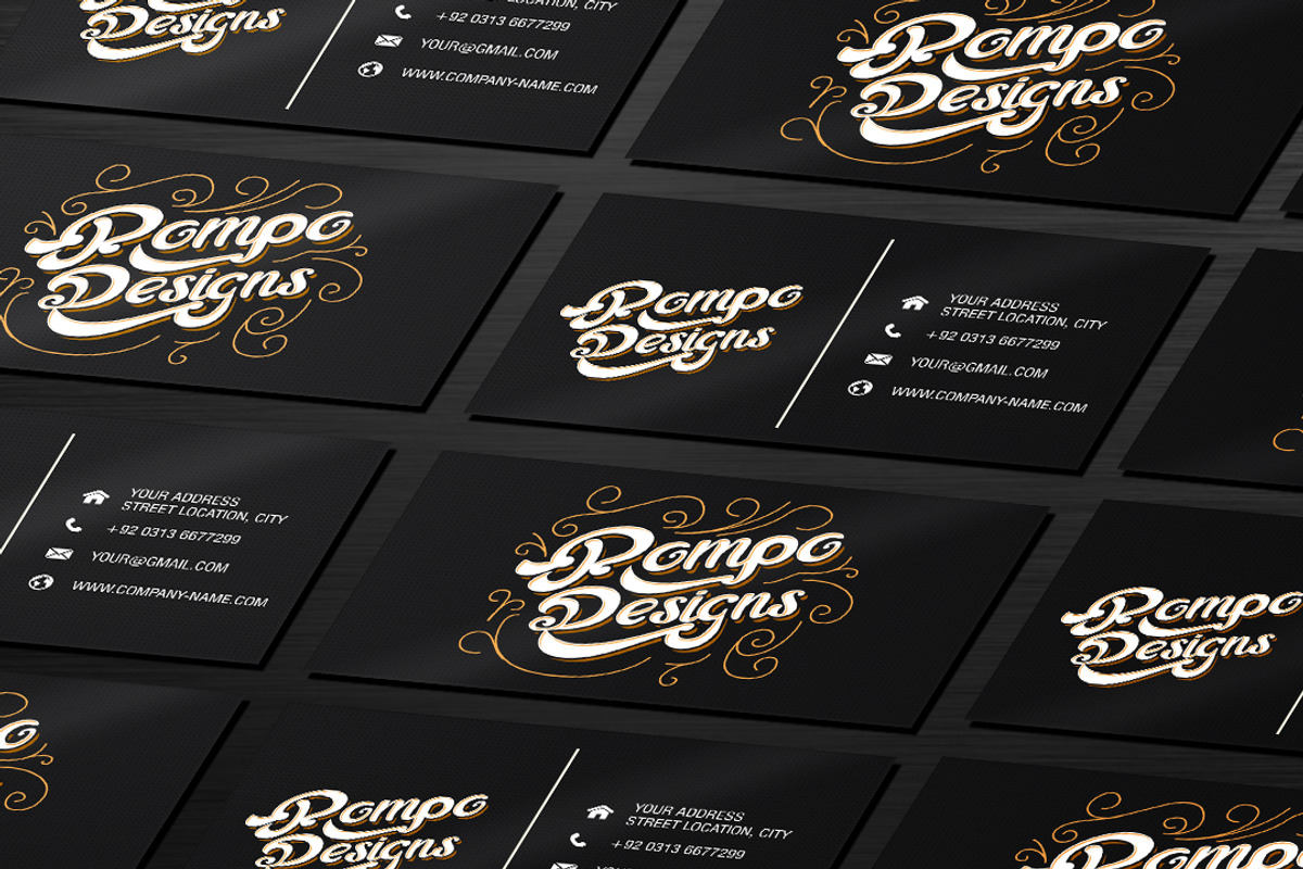 Black&Clean Business Card Mockup PSD, a Print Template by PompoCo (Photo 3 of 3)