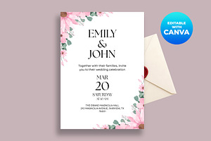 Wedding Invitation Canva Template, a Card Template by M9 Design