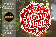 Merry Magic Christmas Ornament SVG, an Object Graphic by OK Design (Thumbnail 2 of 3)
