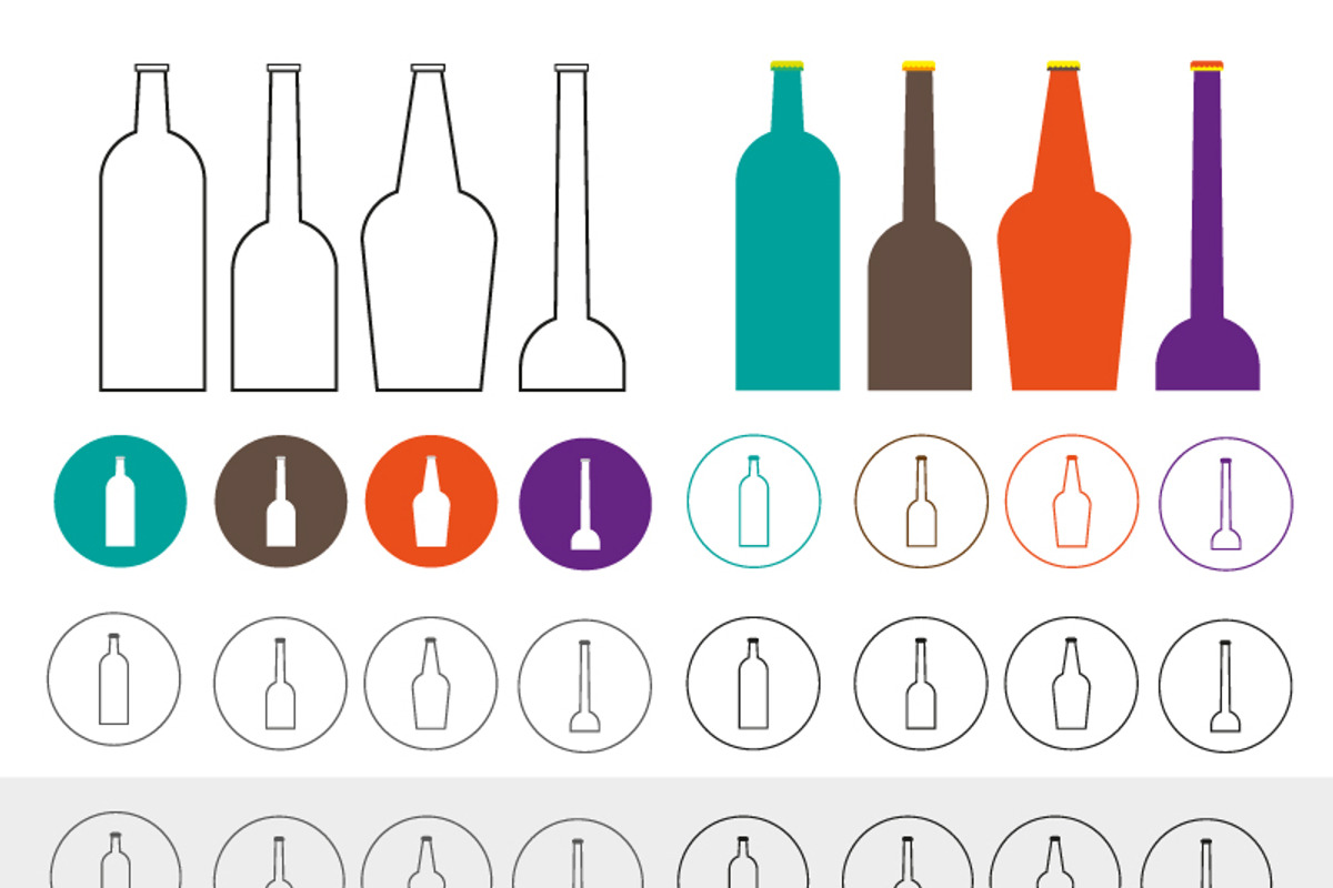 BOTTLES ICONOGRAPHY, an Outline Icon by SUBCUTANEO STORE (Photo 2 of 2)