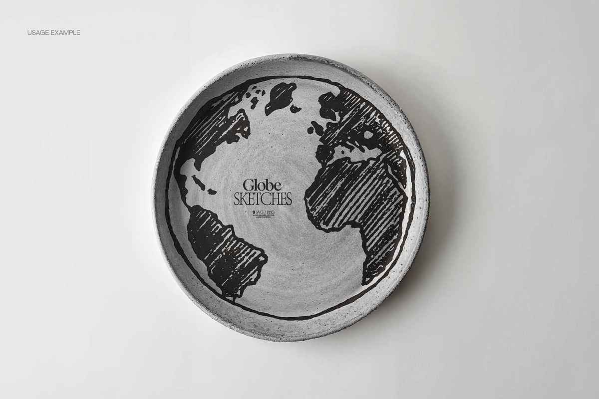 Etched Globe Sketches Collection, an Object Illustration by TheMountBirdStudio (Photo 5 of 8)