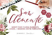 San Clemente Script + Spring Florals, a Script Font by Jen Wagner Co (Thumbnail 1 of 16)
