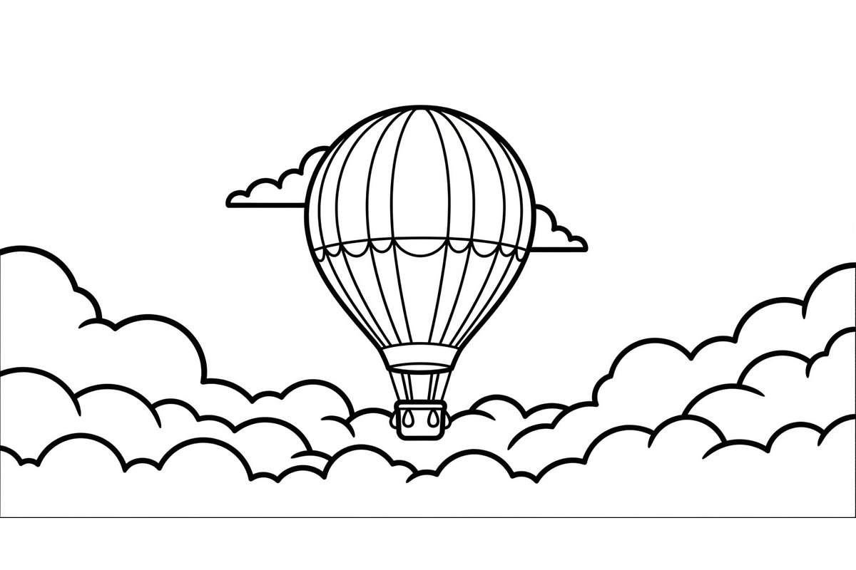 Hot Air Balloon Cloud Line Art bundl, an Illustration by Designer_Momina (Photo 29 of 51)