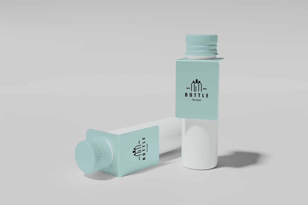 Bottle with Neck Label Mockup, an Advertising Mockup by xavier_studio (Photo 2 of 5)