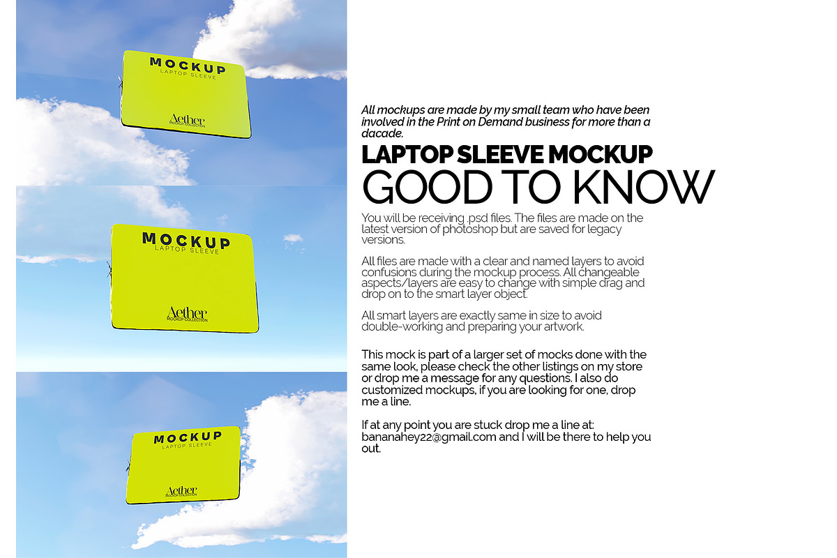 Laptop Sleeve Mockup Bundle, a Merchandise Mockup by Banana Mockups (Photo 6 of 6)