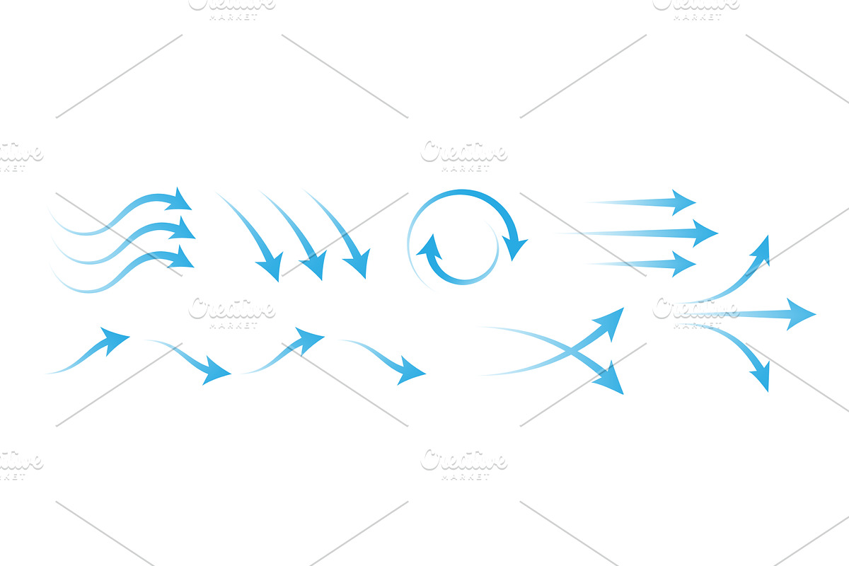 Cold air flow arrows set isolated on, an Illustration by art PVP - market