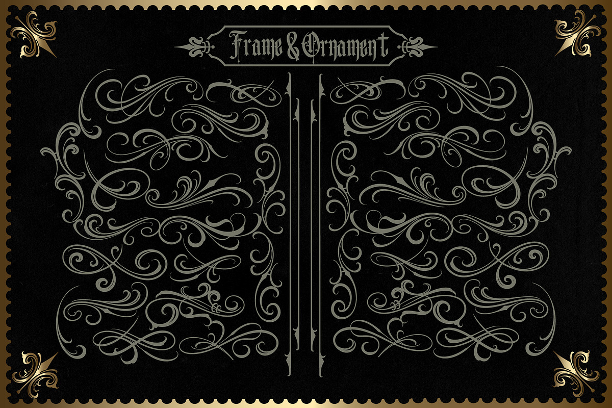 Gematype Blackletter + Ornament font, a Blackletter Font by dansdesign (Photo 3 of 7)