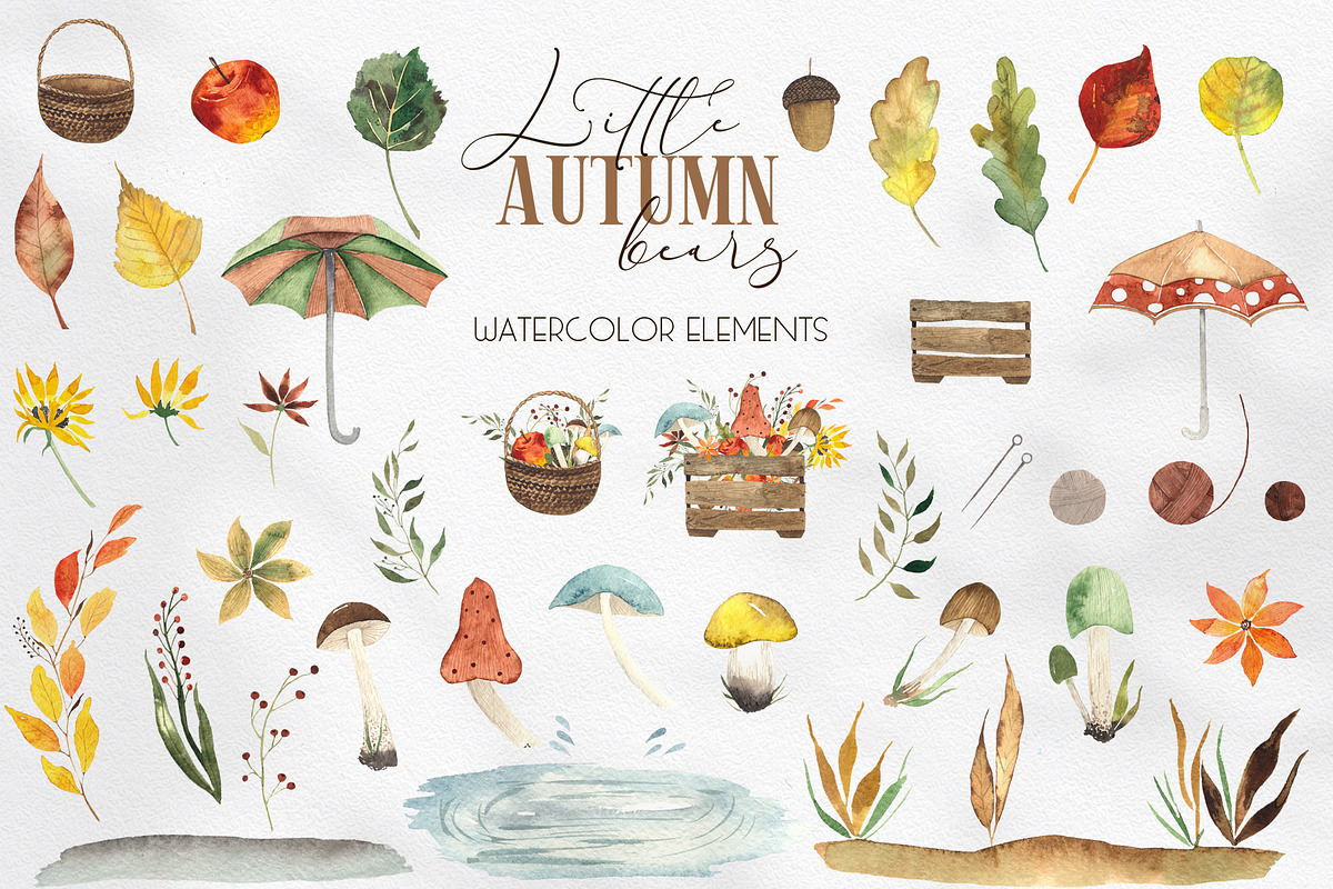 Little Autumn Bears. Watercolor, an Object Graphic by Ana-Sakuta (Photo 3 of 12)