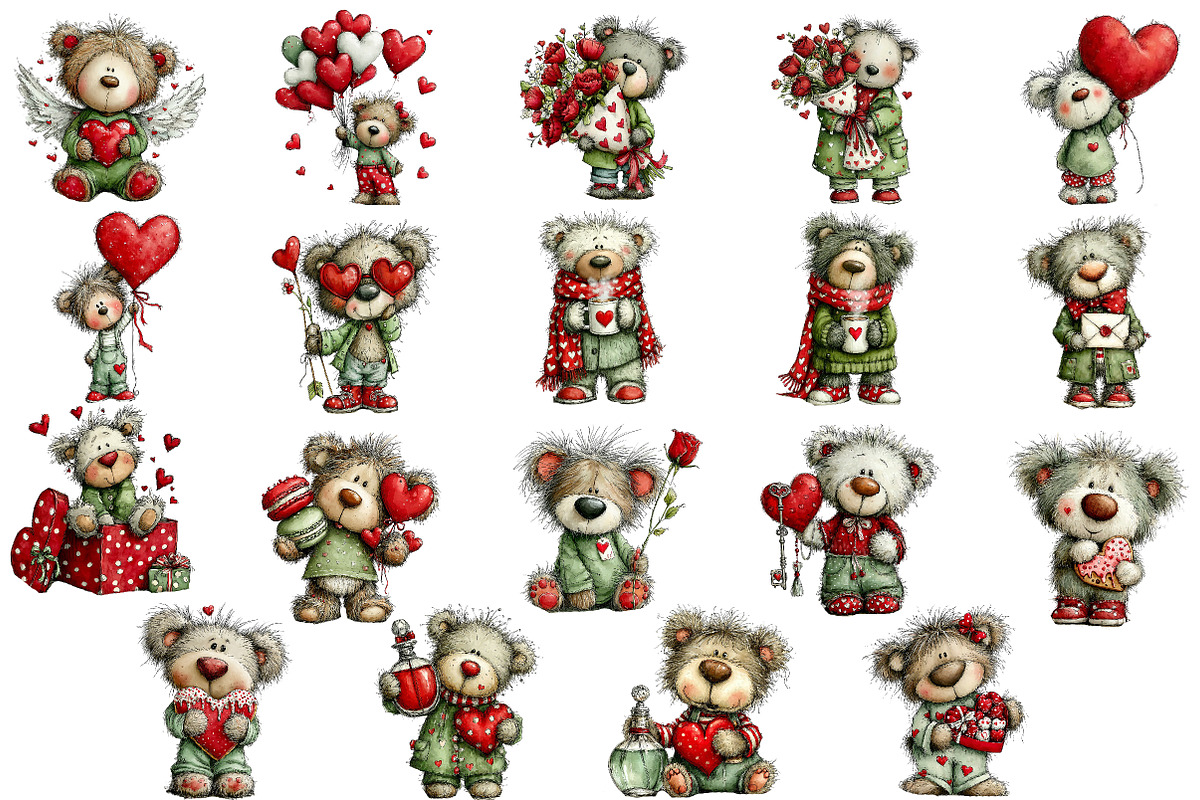 Valentine Teddy bear clipart, an Illustration by Designworld (Photo 6 of 6)