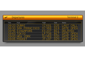 Flight departure schedule on airport, a Transportation Illustration by art PVP - market