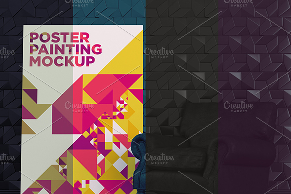 Poster Painting MockUp Pack 001, a Print Template by Traint (Photo 20 of 21)