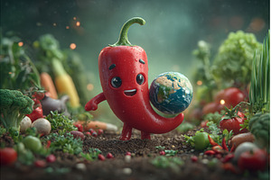 A comedic chili pepper persona, a Food & Drink Photo by ZinetroN