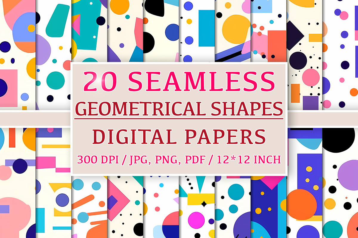 20 Seamless Soft Geometric Patterns, a Pattern Graphic by Nordic Design (Photo 1 of 9)