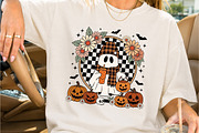 Cozy Fall Ghost with Pumpkins Art, a Seasonal Illustration by Creative Art (Thumbnail 2 of 3)