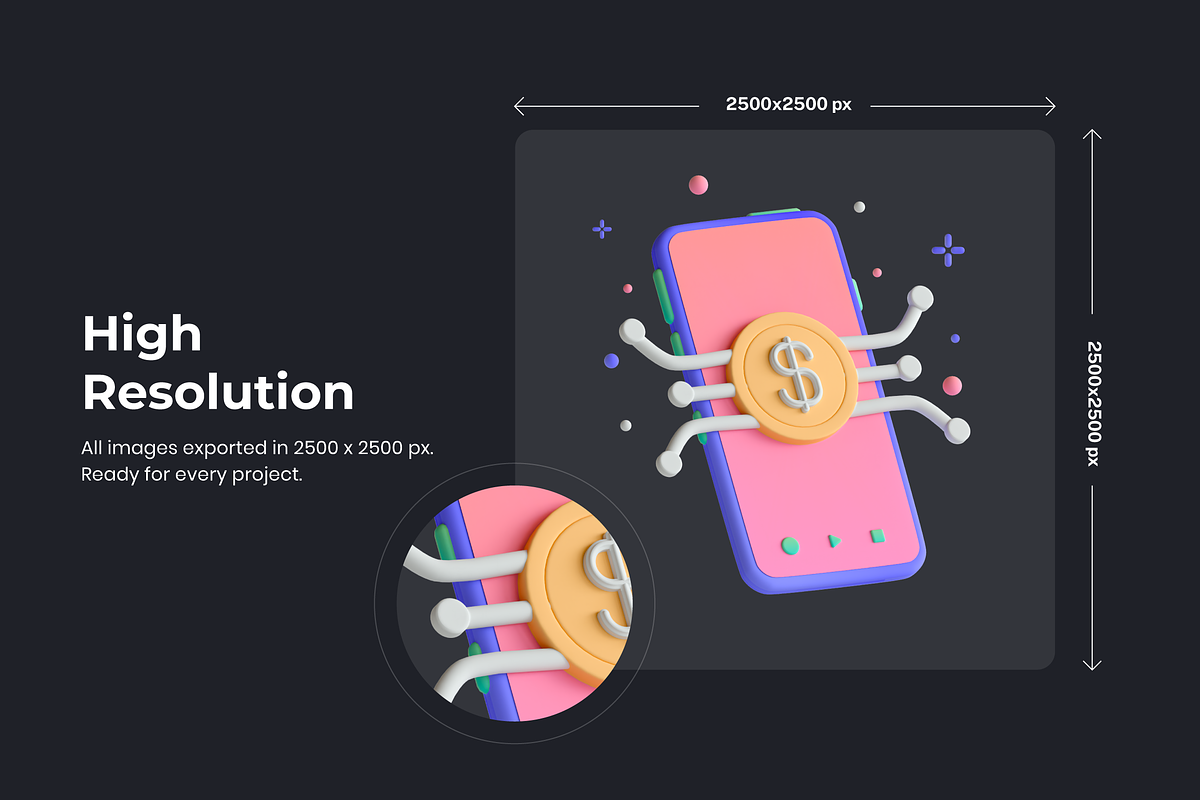 Digital Currency 3D Icon Set, a 3D by Flat Icons (Photo 5 of 8)