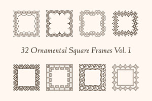 Ornamental Square Frames Vol 1, a Decorative Illustration by Rasagama Studio