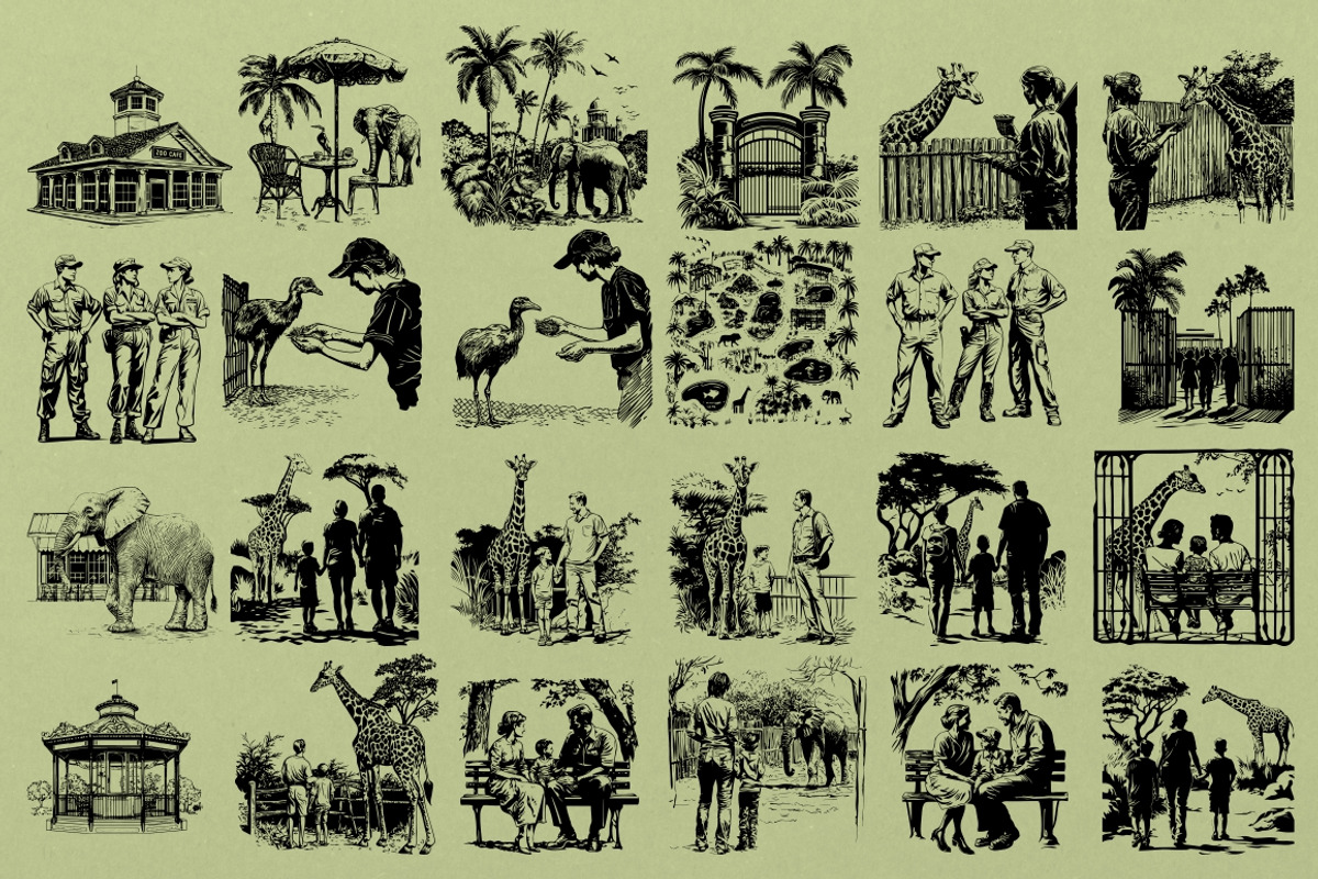 330 ZOO Animals vector illustrations, an Animal Illustration by Nocturnal Wolf (Photo 16 of 18)