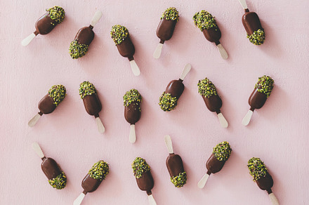 Chocolate glazed icecream pops with stock photo containing ice cream and food, a Food & Drink Photo by Foxys