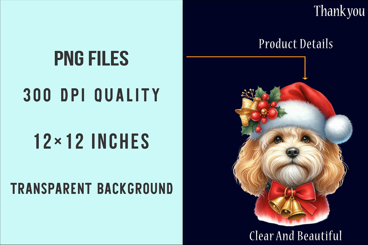 Christmas Dogs PNG Clipart Bundle, an Illustration by SinaCreation (Photo 7 of 7)