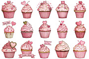Valentine Cupcake Clipart, an Illustration by OK Design (Thumbnail 3 of 6)
