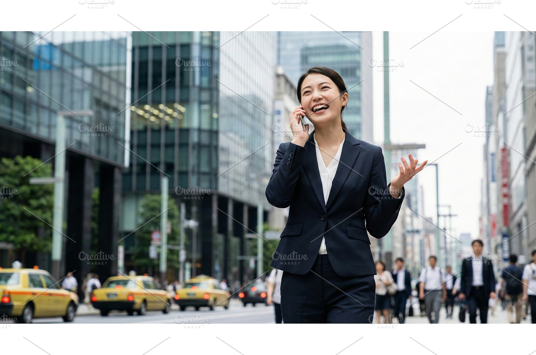 Woman on Phone in City, a Person Photo by CREATIVEDEF