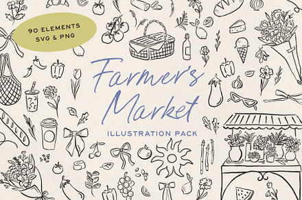 Farmer's Market Hand Drawn Elements
