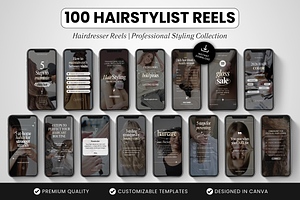 100 Hairstylist Reels Templates, a Social Media Template by DigiPax