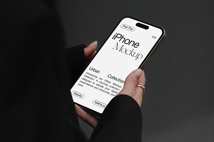 iPhone 16 Pro in Hand Mockup PSD, an iPhone Mockup by Feel This