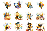 Back to School Bie Clipart, a Seasonal Illustration by Designking (Thumbnail 2 of 5)