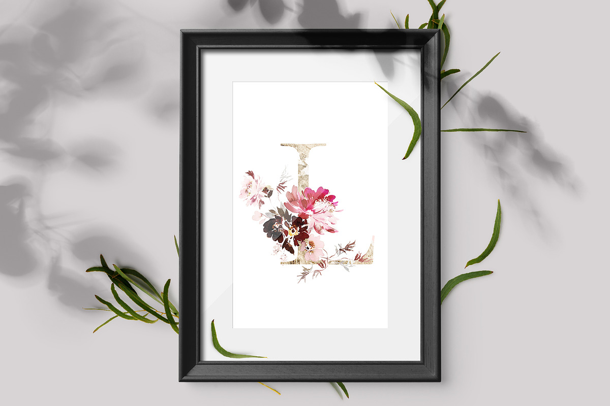 Golden Alphabet Floral Illustration, a Decorative Illustration by Karma (Photo 6 of 11)