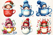 Watercolor Hot Cocoa Girl Gnomes, an Illustration by Libby Wishes (Thumbnail 2 of 8)